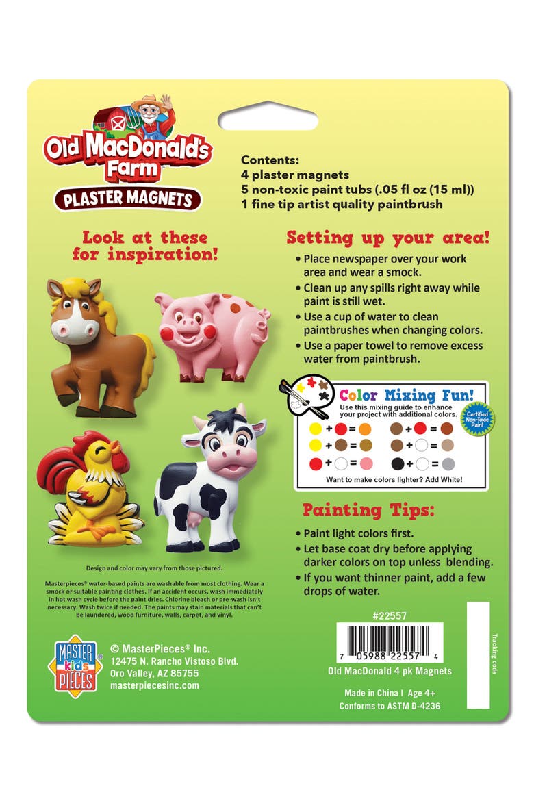 Old MacDonald 6-Pack Magnets Paint Kit, Alternate, color, Multicolor