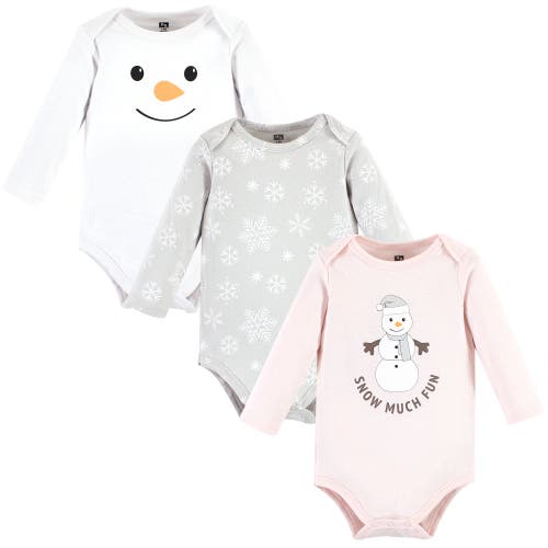 Hudson Baby Little Soft Cotton Long-sleeve One-piece 3pk