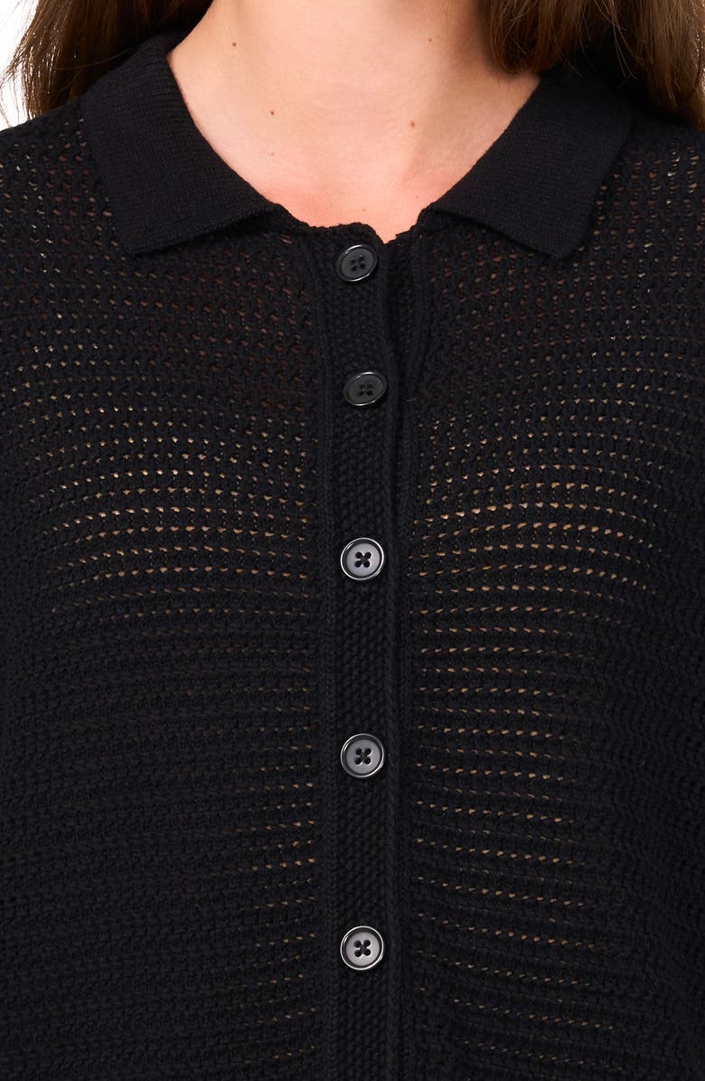 Halogen<sup>®</sup> Cotton Short Sleeve Cardigan, Alternate, color, Rich Black 060