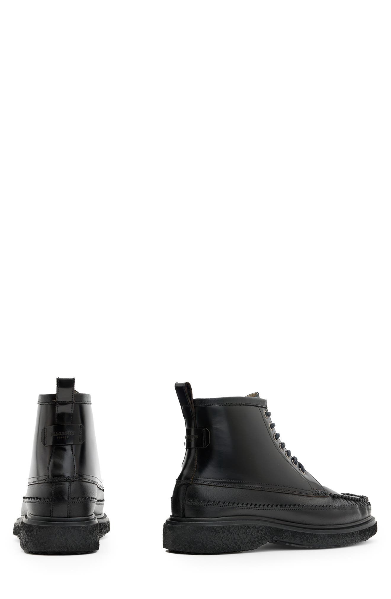 AllSaints Gibbs Moc Toe Boot, Alternate, color, Black