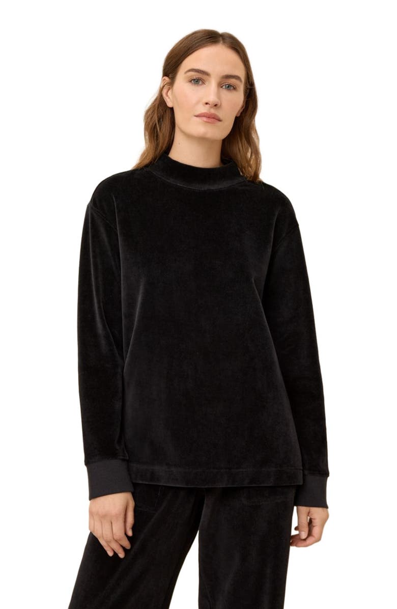 Pact Organic Cotton Pure Velour Cozy Pullover, Main, color, Black