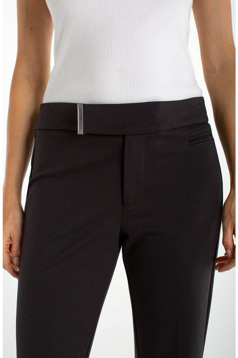 Extended Tab Waist Crop Flare Pants, Alternate, color, BLACK