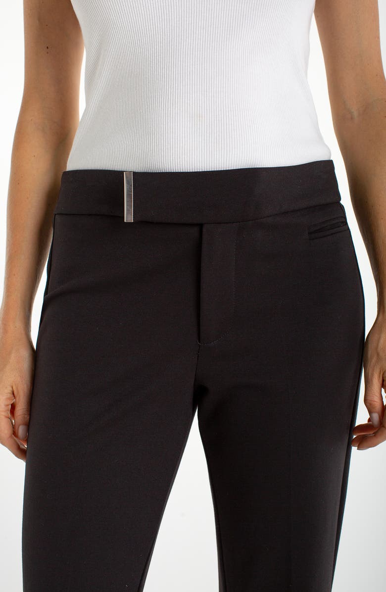 Liverpool Los Angeles Extended Tab Waist Crop Flare Pants, Alternate, color, Black