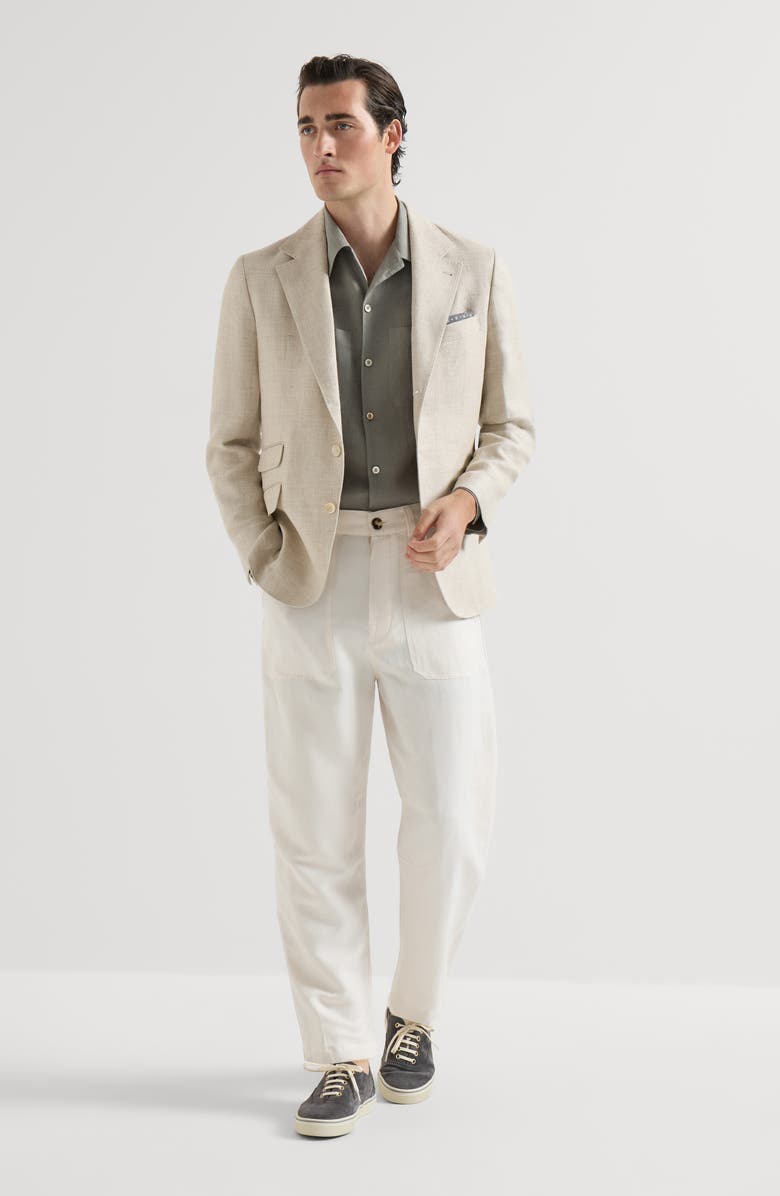 Brunello Cucinelli Shirt with chest pockets, Alternate, color, Khaki