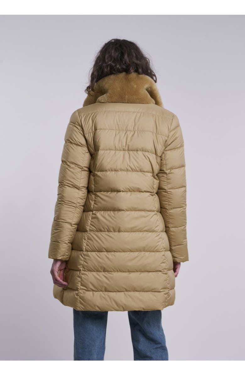 Blue Duck Down and Shearling Coat, Alternate, color, Camel