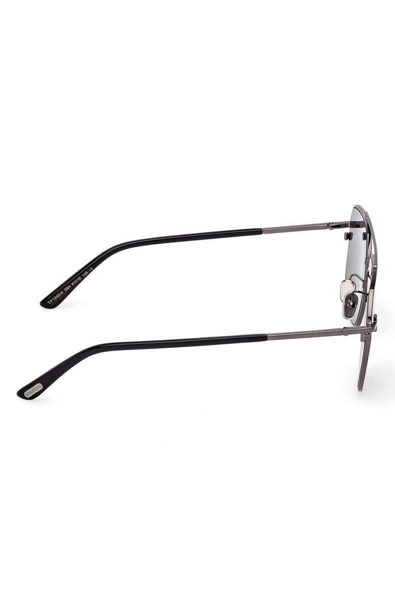 TOM FORD 61mm Navigator Sunglasses, Alternate, color, Gunmental Black / Smoke