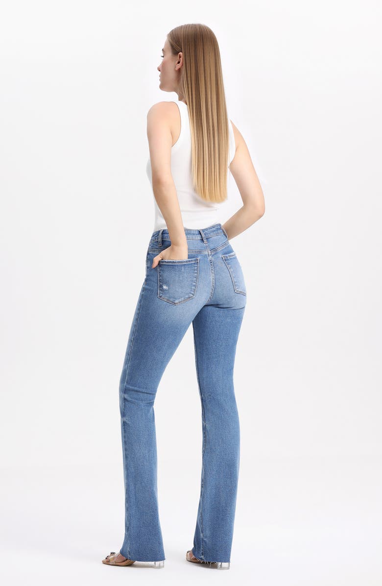 Bayeas Raw Hem Low Rise Bootcut Jeans, Alternate, color, Origin