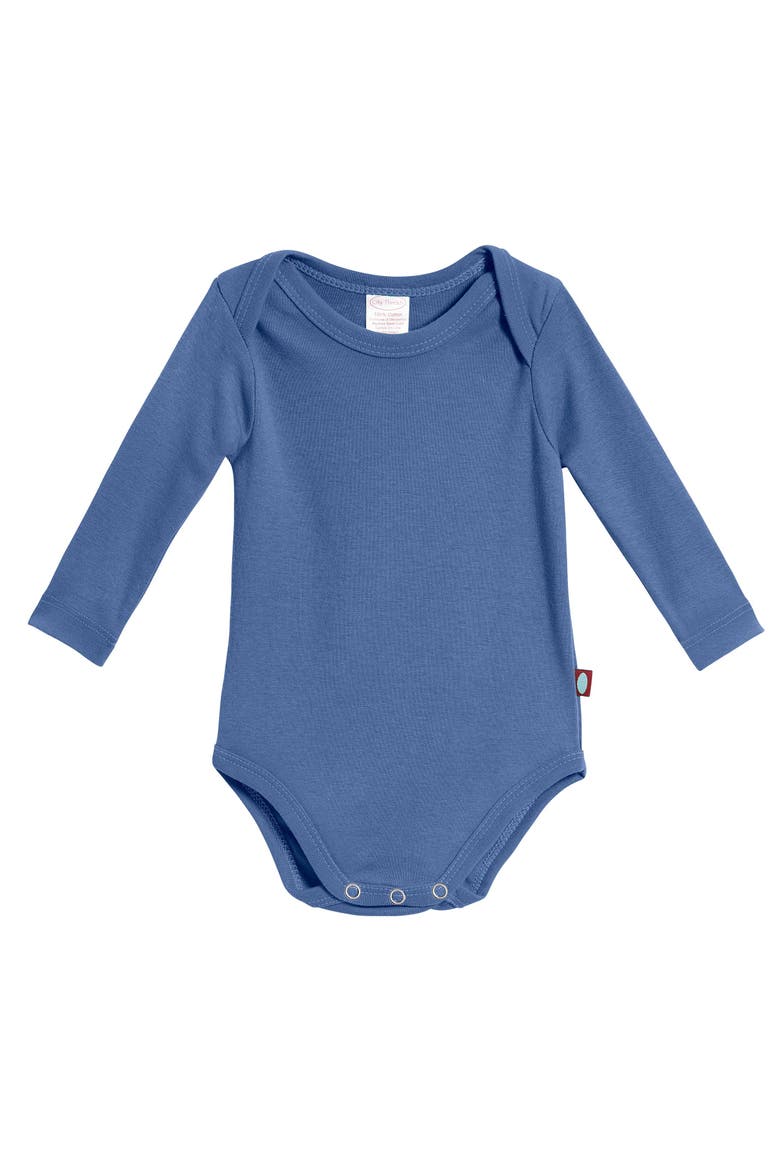 Baby Unisex Super-Soft Organic 100% Cotton Long Sleeve Bodysuit, Main, color, Smurf