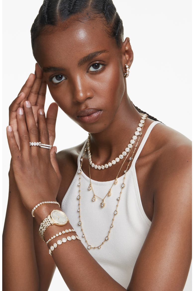 Imber Crystal Charm Necklace, Alternate, color, WHITE/ GOLD