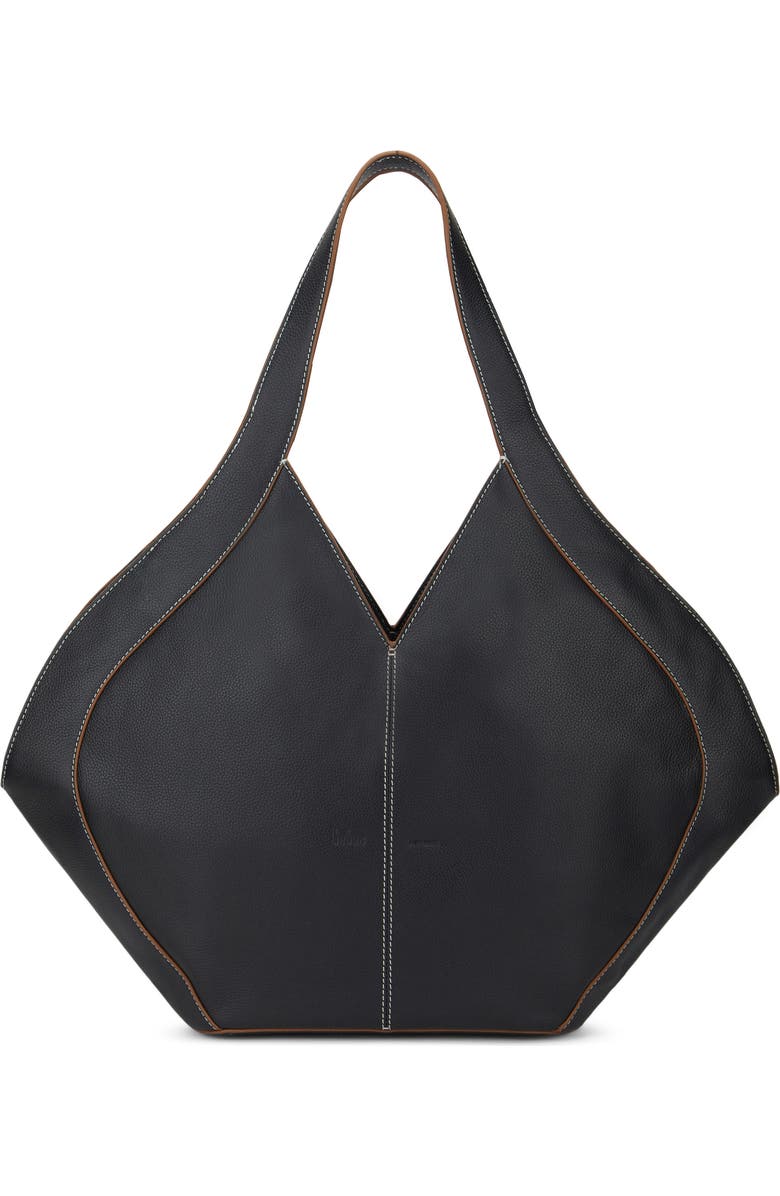 behno Safra Pebble Leather Tote, Main, color, Black