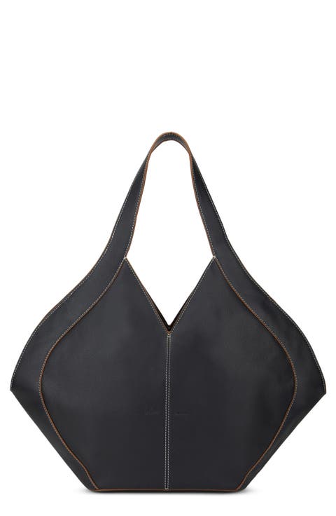 Safra Pebble Leather Tote