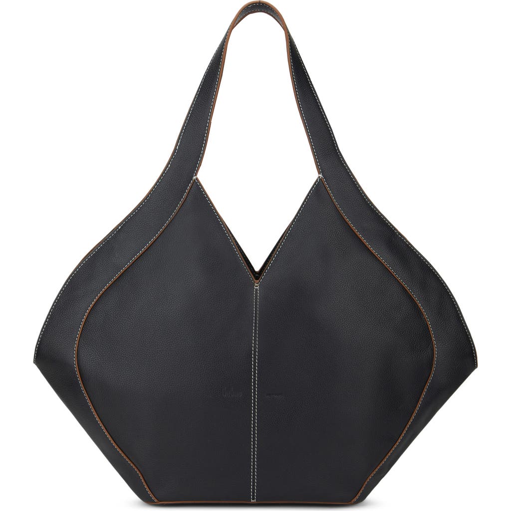 behno Safra Pebble Leather Tote in Black at Nordstrom