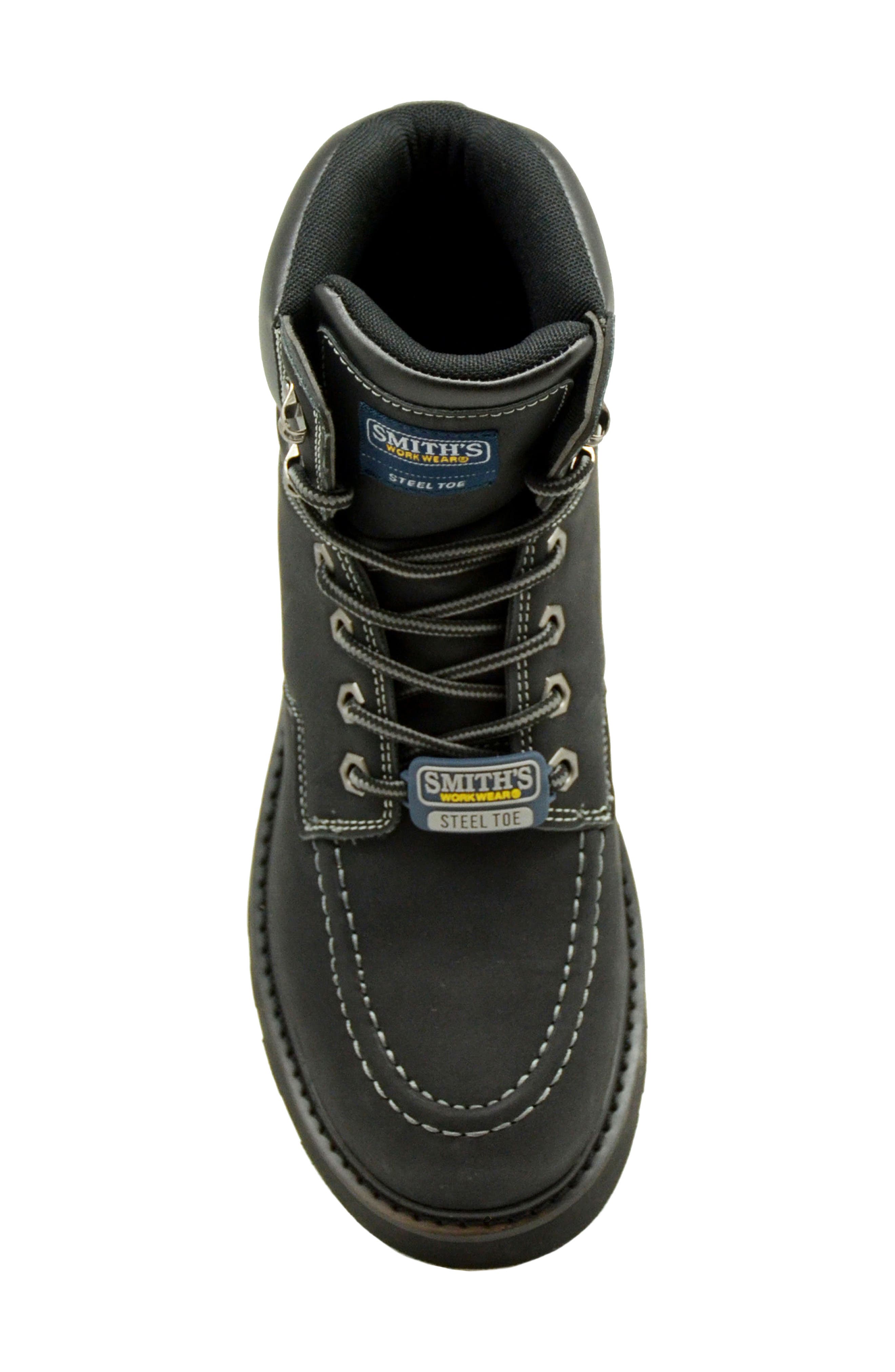 Barrington Steel Toe Work Boot, Alternate, color, BLACK