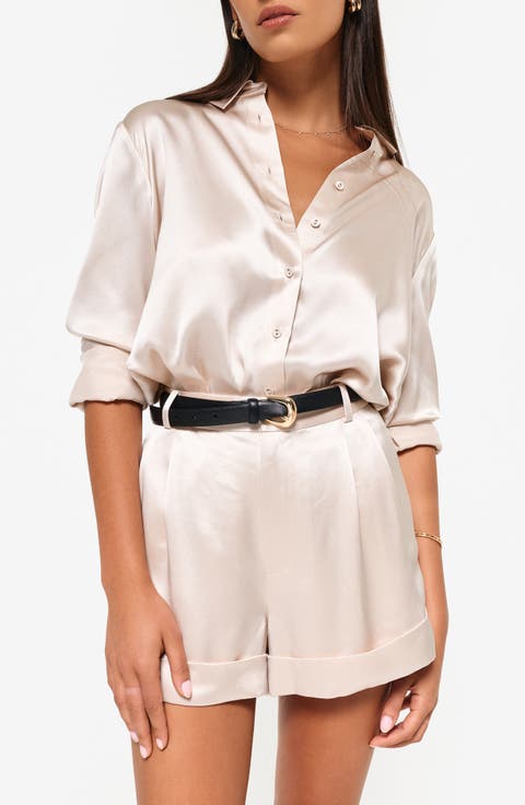 Crosby Silk Charmeuse Button-Up Shirt