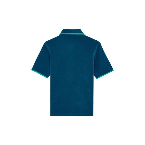 Vilebrequin Vbq Line Terry Polo In Bleu Marine