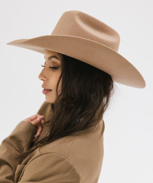 Gigi Pip Stylish Teddy Cattleman Hat In Brown