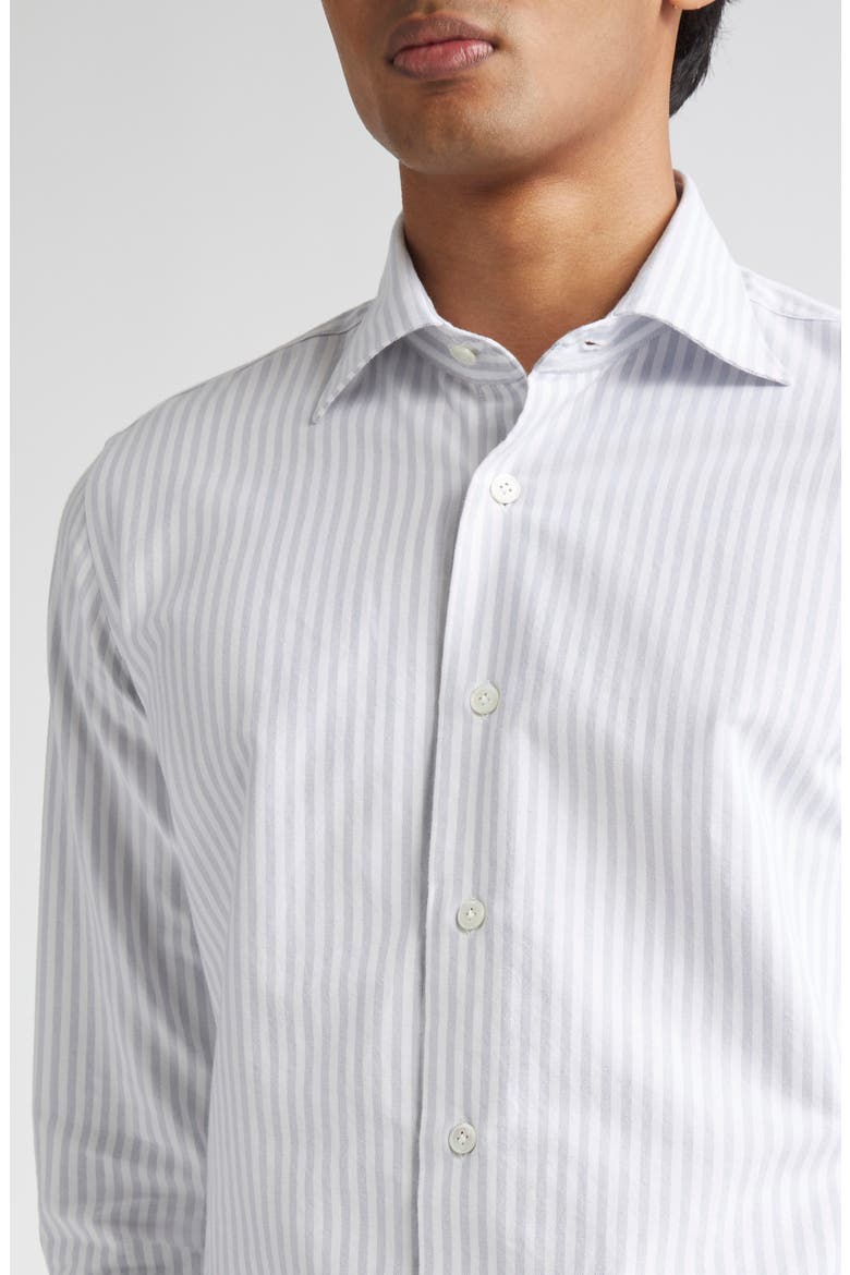 Stripe Brushed Oxford Button-Up Shirt, Alternate, color, 08 ZUCCHERO