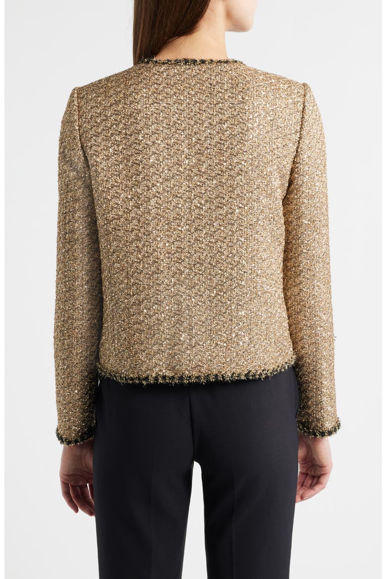 The Ramy Metallic Tweed Jacket, Alternate, color, GOLD