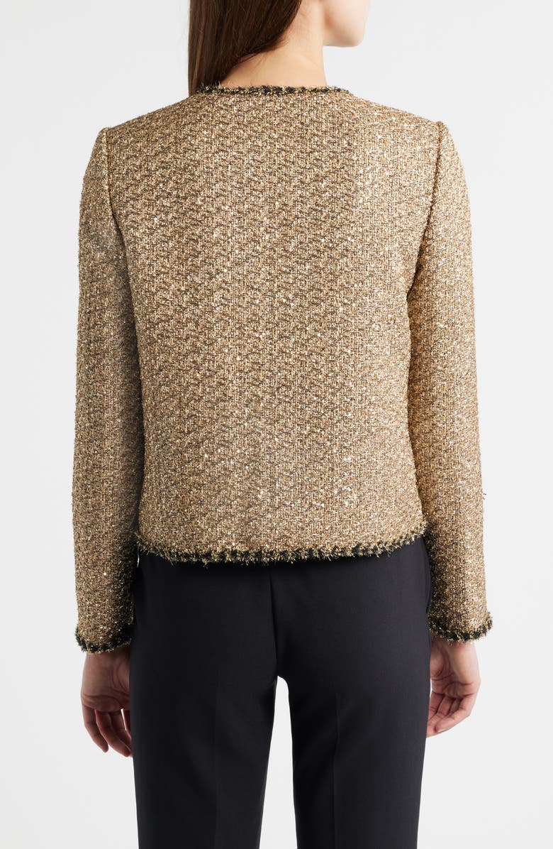 Elie Tahari The Ramy Metallic Tweed Jacket, Alternate, color, Gold