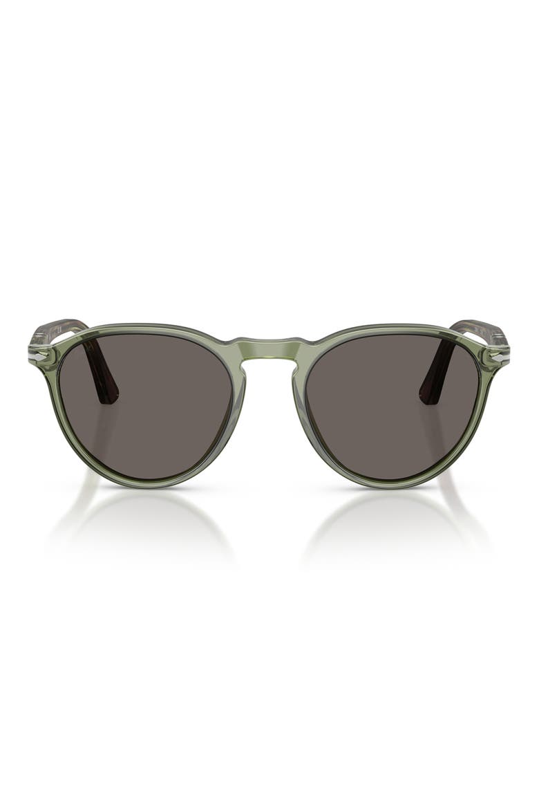 Gender Inclusive PO3286S 53mm Phantos Sunglasses, Main, color, TRANSPARENT GREEN / DARK GREY
