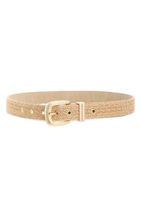 Faux Straw Woven Belt
