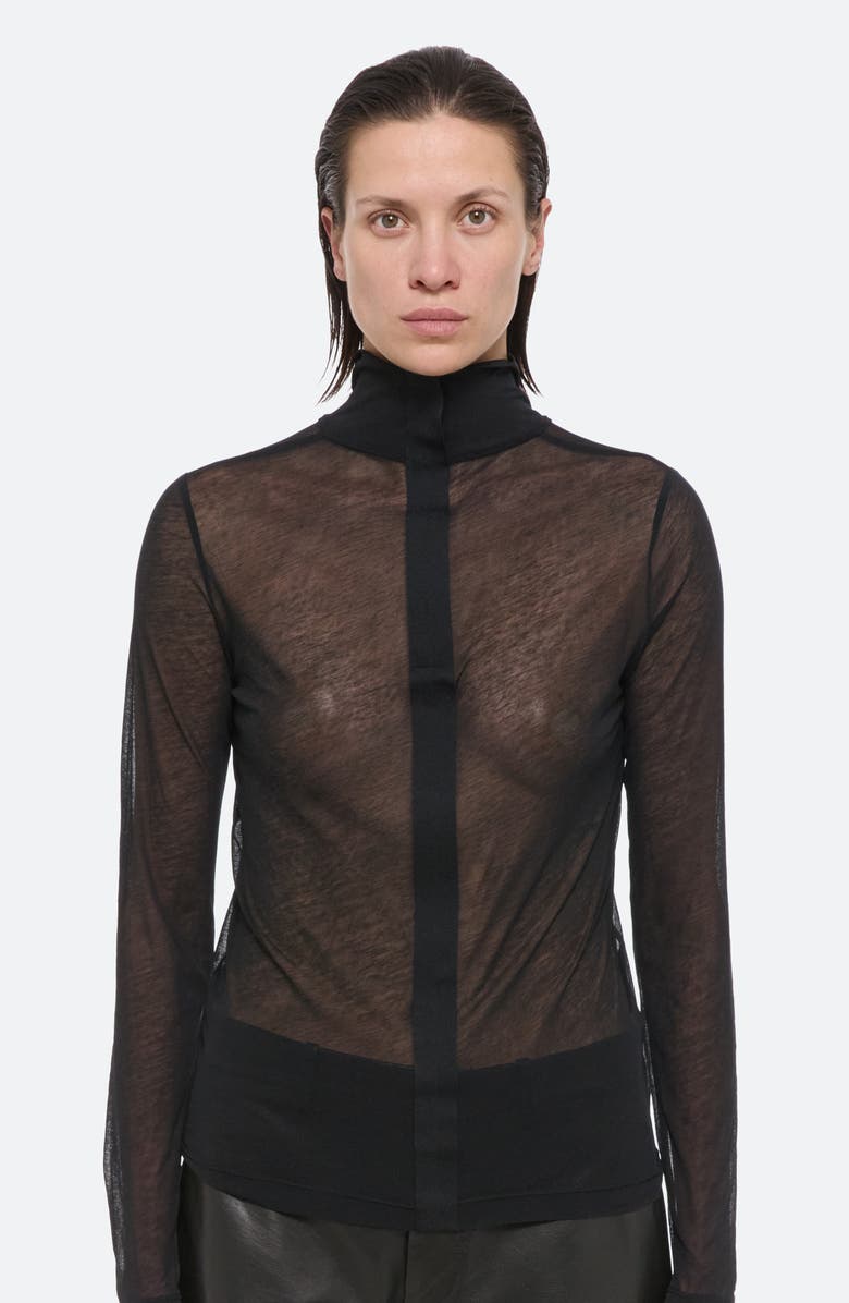 Helmut Lang Two Way Sheer Turtleneck Top, Alternate, color,