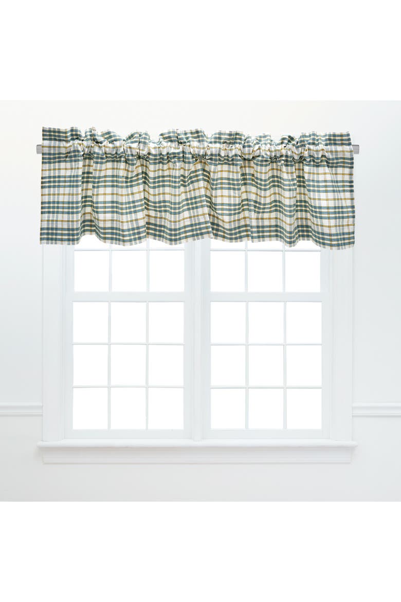 Simmons Plaid White Valance Collection, Main, color, Green