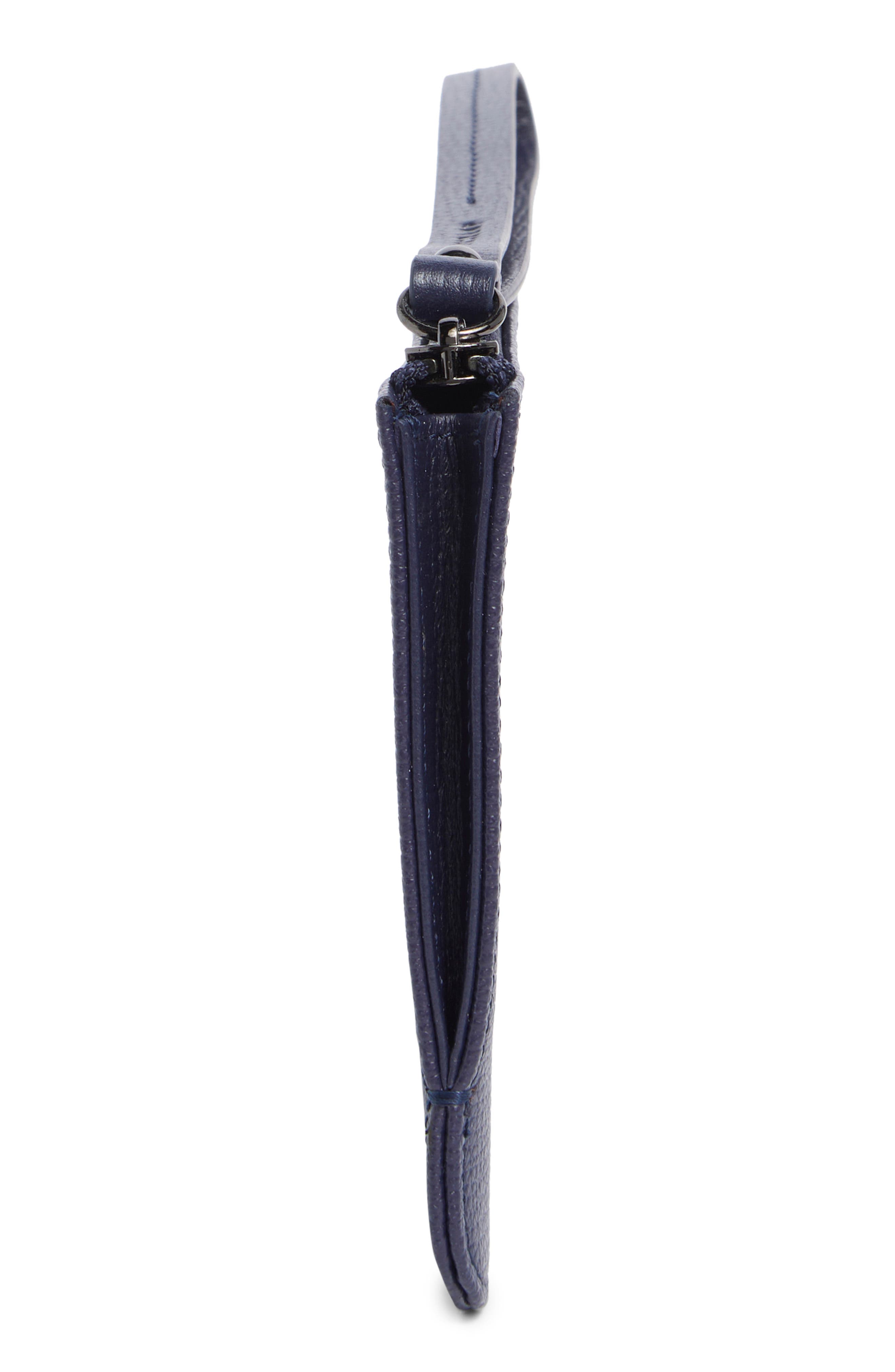 Shop It Leather Wristlet, Alternate, color, NAVY