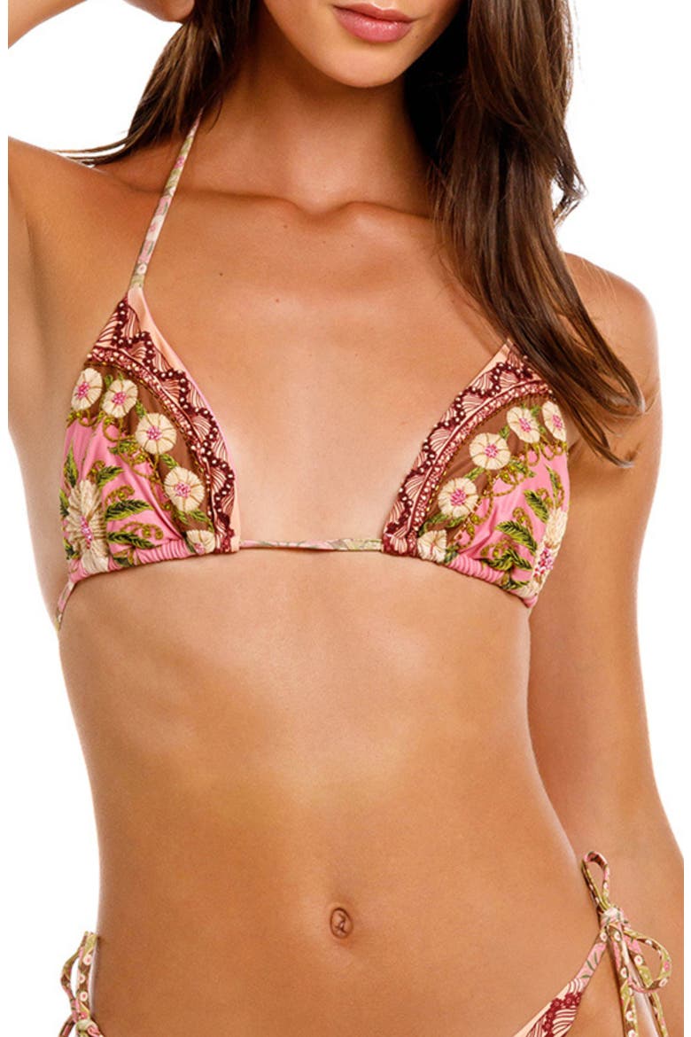 Lolita Matches Embroidered Bikini Top, Alternate, color, PINK MULTI