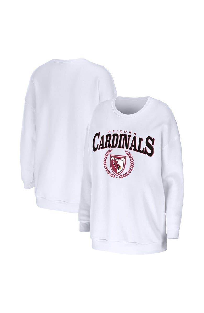 WEAR by Erin Andrews Women's WEAR by Erin Andrews White Arizona Cardinals Oversized Pullover Sweatshirt, Main, color, White