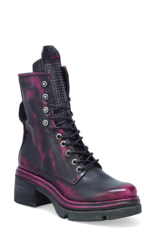 A.S.98 Emper Combat Boot in Distressed Fuchsia 