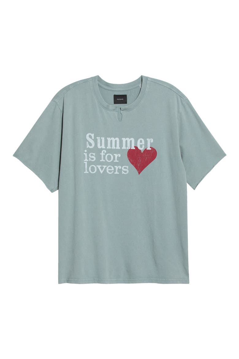 Roll Cuff Summer Lovers Graphic T-Shirt, Main, color, BLUE