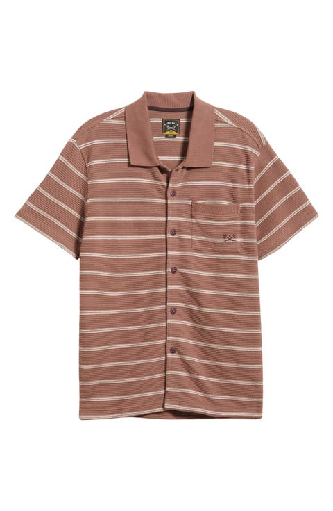 Shayne Short Sleeve Cotton Knit Button-Up Shirt