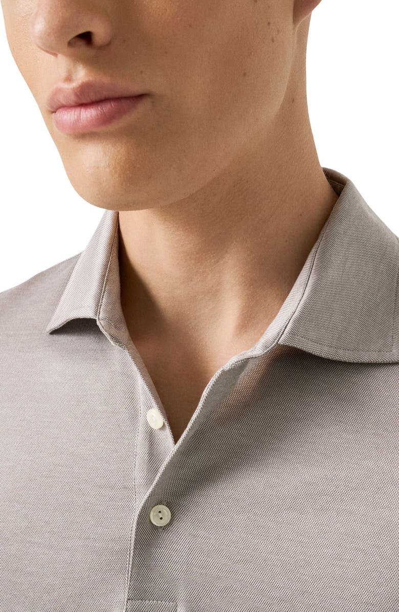 Eton Filo Di Scozia Jacquard Polo, Alternate, color, Light Beige