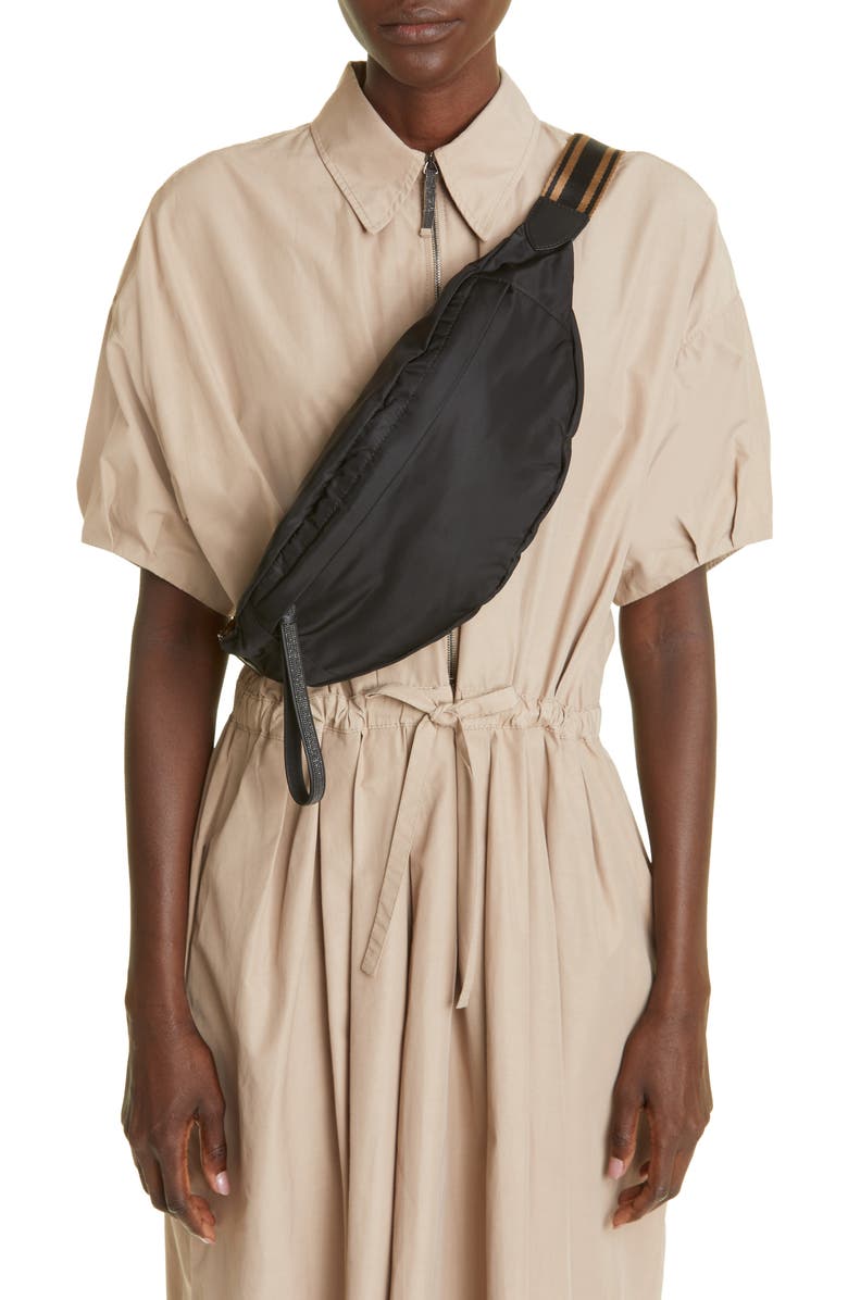 Brunello Cucinelli Monili Detail Technical Nylon Belt Bag, Alternate, color,