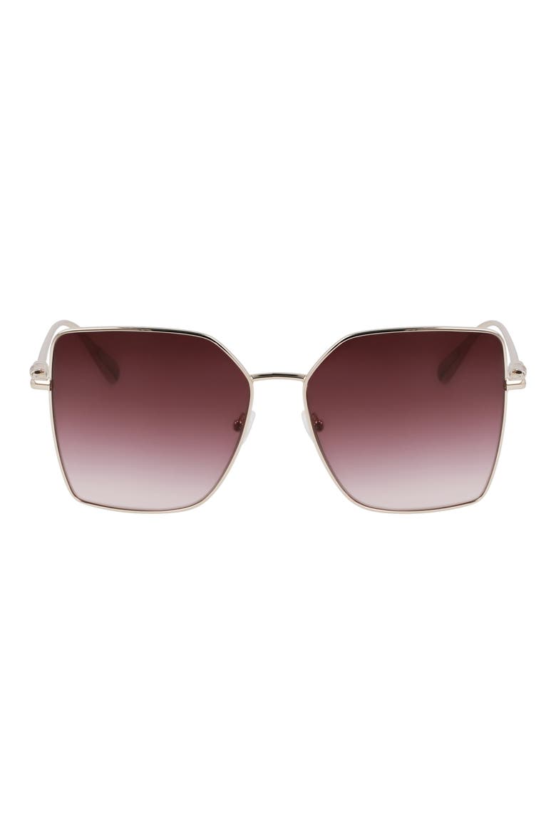 Roseau 57mm Gradient Butterfly Sunglasses, Main, color, GOLD/ GRADIENT BROWN