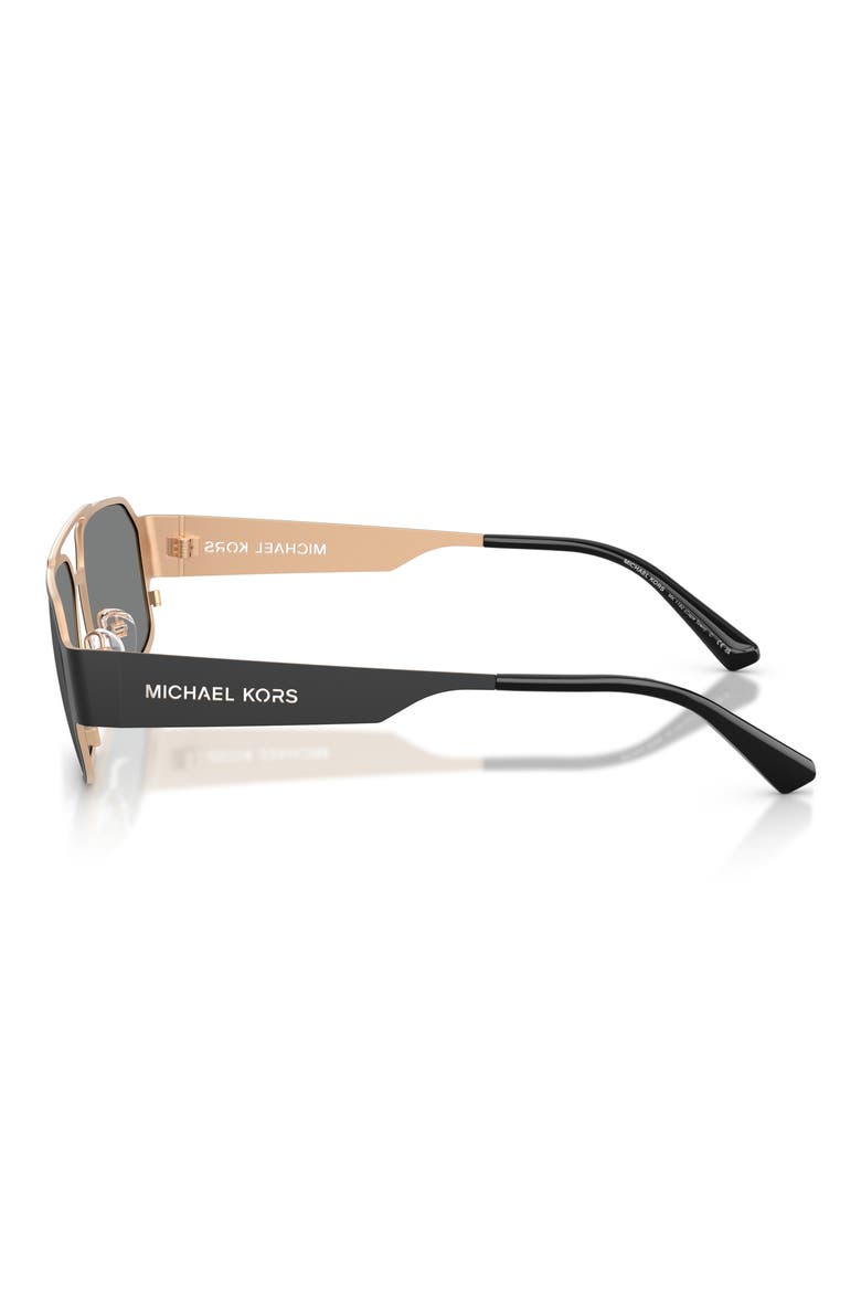 Cape Town 58mm Rectangular Sunglasses, Alternate, color, BLACK MATTE / DARK GREY MONO