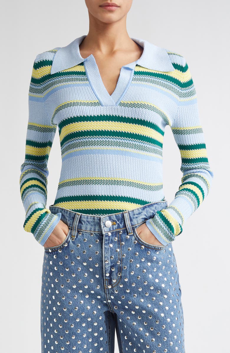 MONSE Stripe Jacquard Polo, Main, color, 