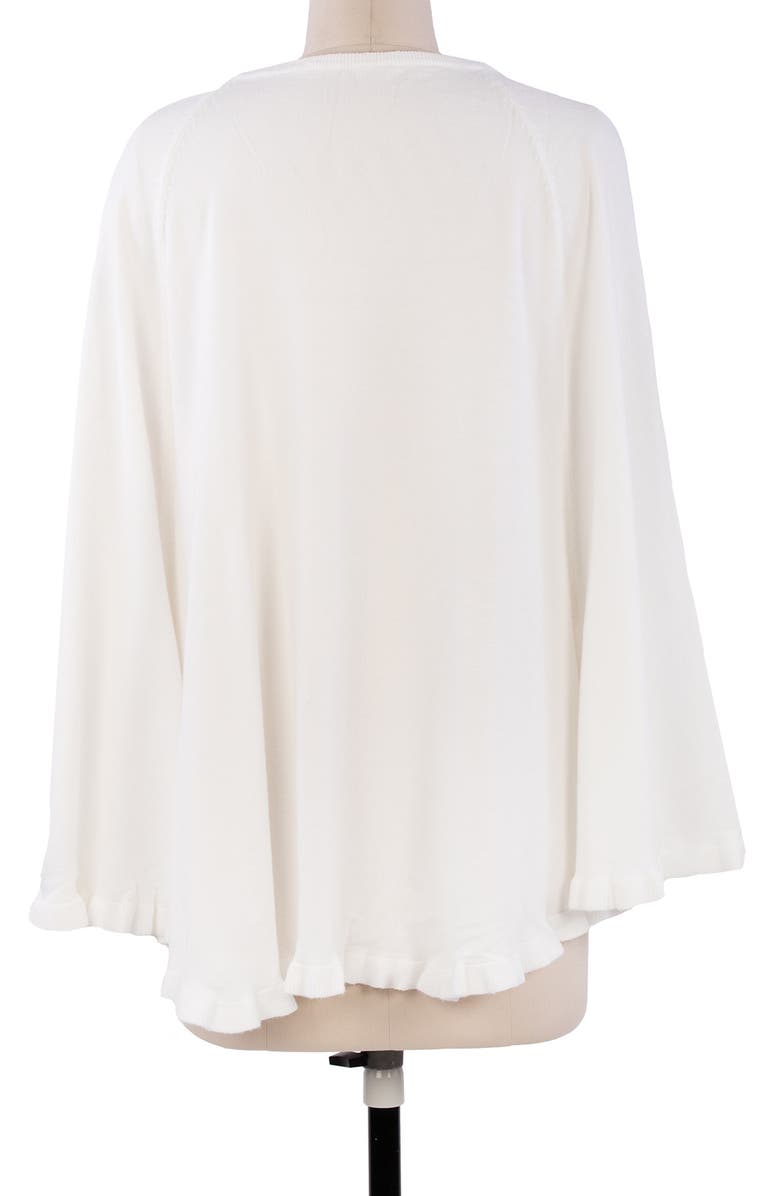 SAACHI Talia Ruffle Trim Poncho, Alternate, color, Ivory