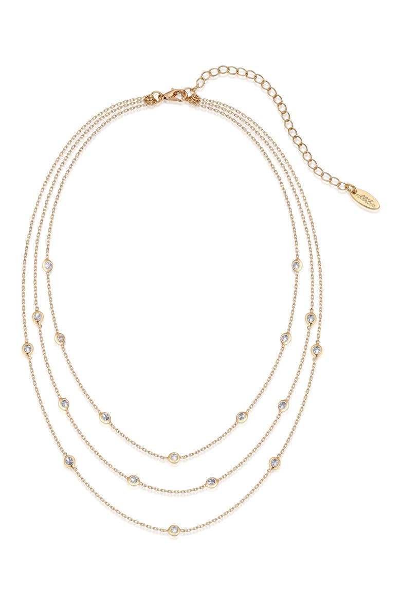 Crystal Station Layered Necklace, Main, color, GOLD