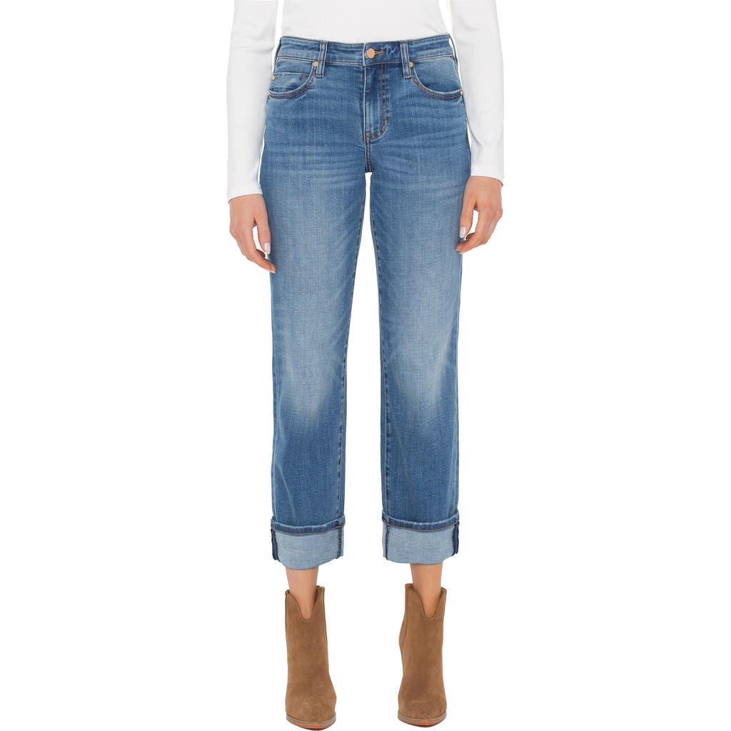 Liverpool Los Angeles Marley High Waist Cuff Jeans In Blue