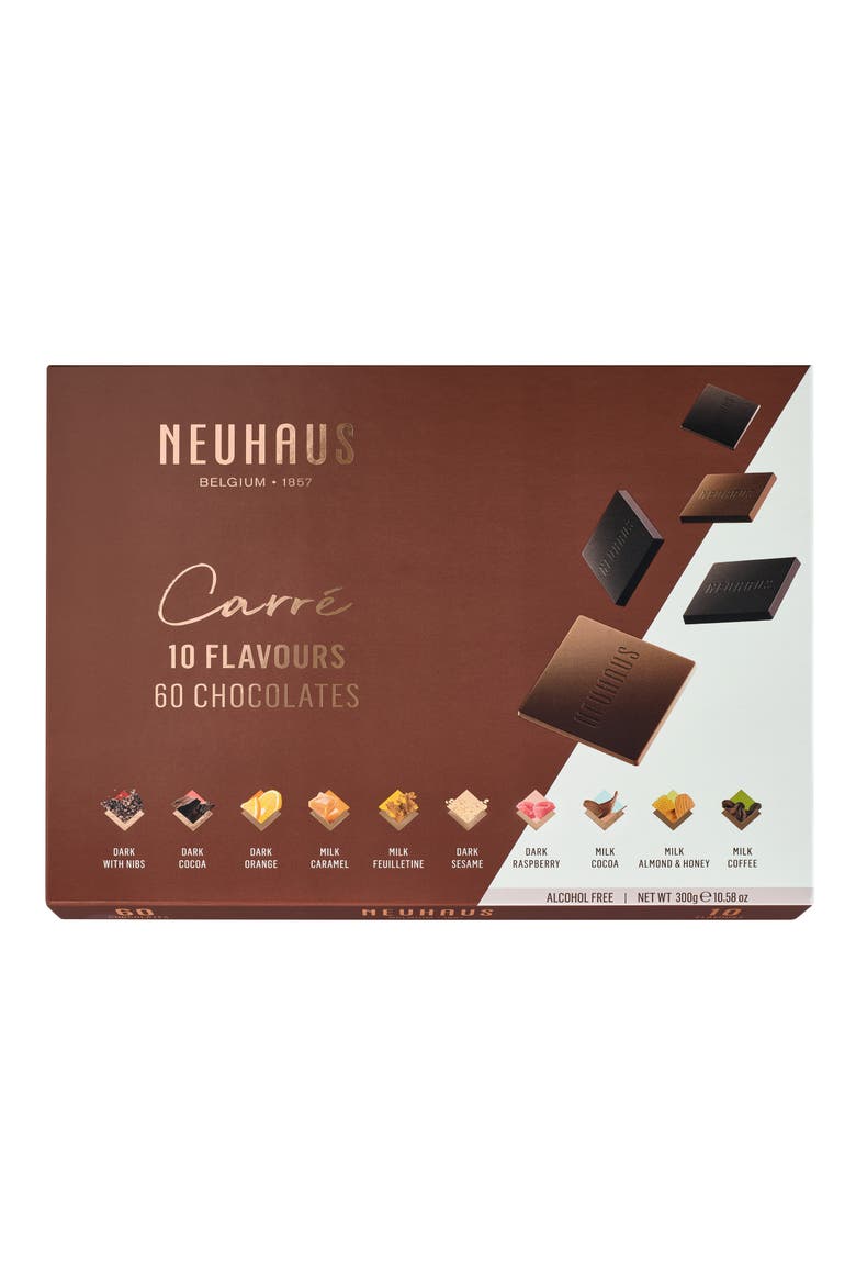 Carré 60-Piece Belgium Dark & Milk Chocolate Gift Set, Main, color, BROWN