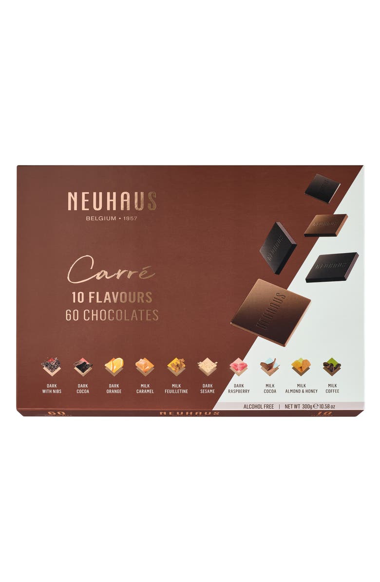 NEUHAUS Carré 60-Piece Belgium Dark & Milk Chocolate Gift Set, Main, color, Brown