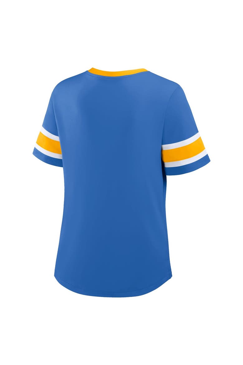 Women's Fanatics Powder Blue Los Angeles Chargers Redzone Draw Play Athena Lace-Up T-Shirt, Alternate, color, Powder Blue