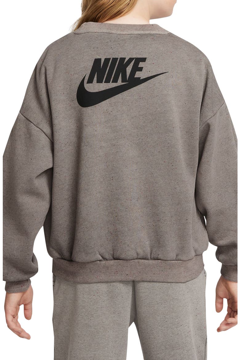 Kids' Fleece Logo Sweatshirt, Alternate, color, CAVE STONE/ CAVE STONE