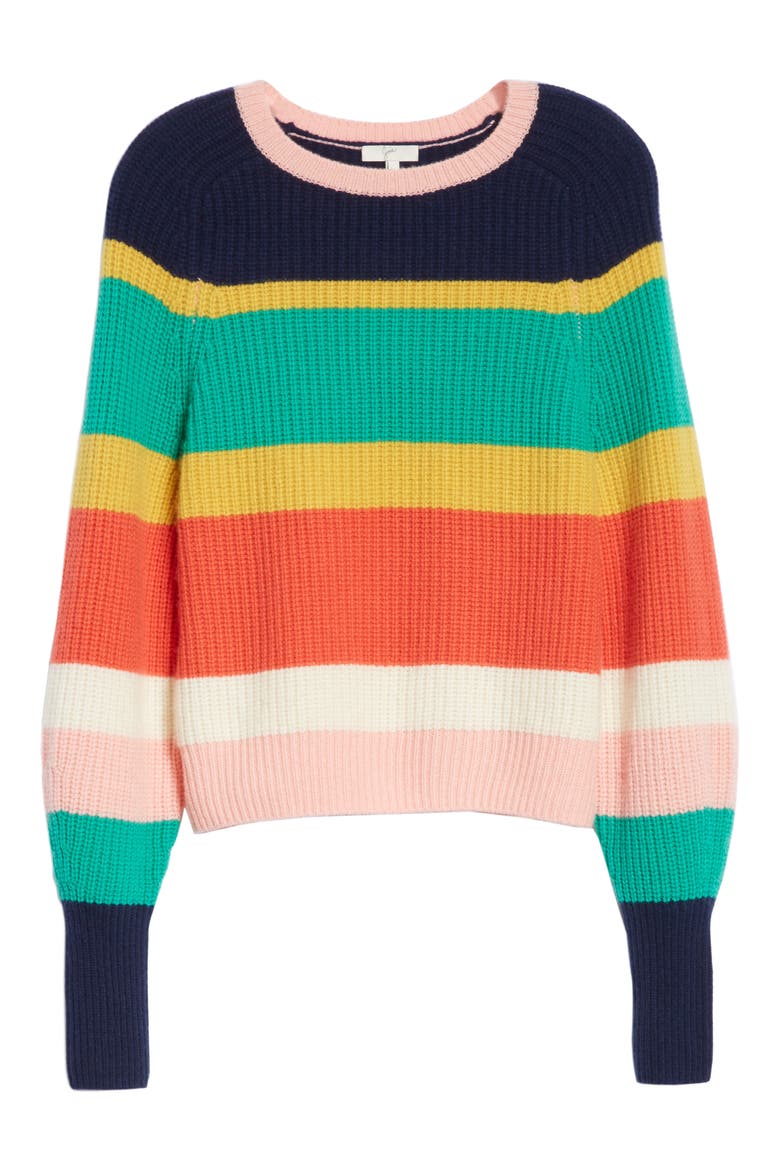 Haady Stripe Wool & Cashmere Sweater, Alternate, color, MULTI STRIPE