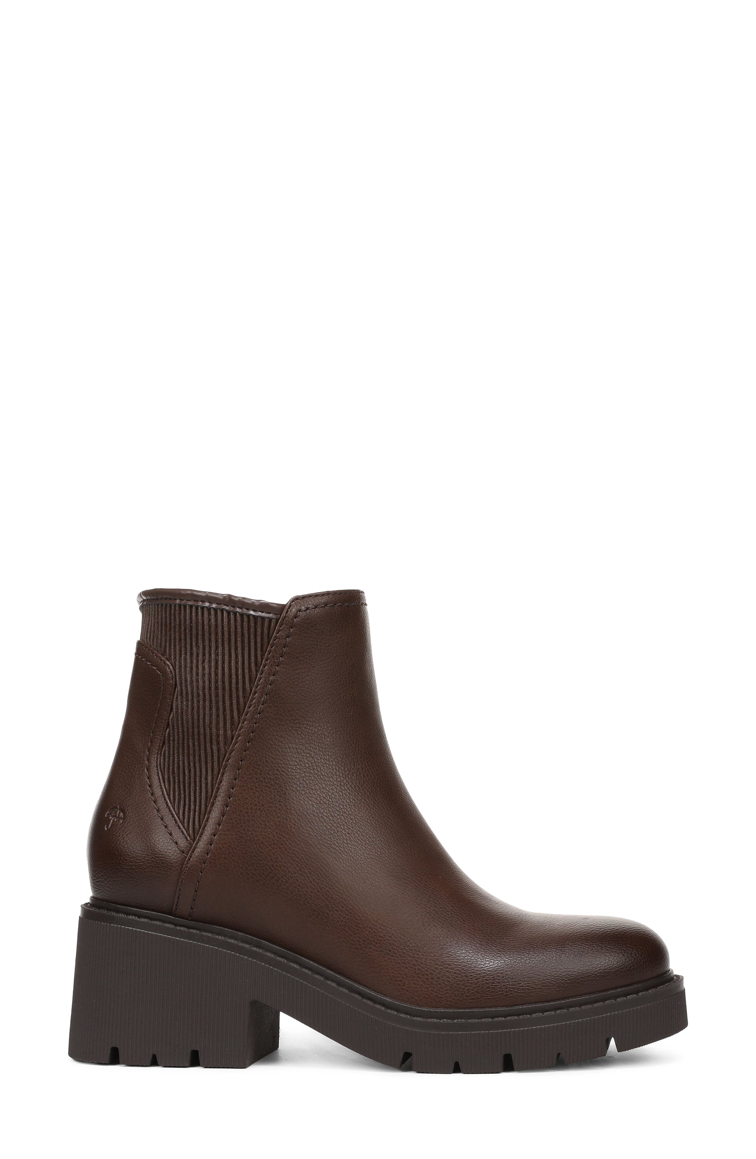 Janet Faux Leather Bootie, Alternate, color, DARK BROWN FAUX LEATHER