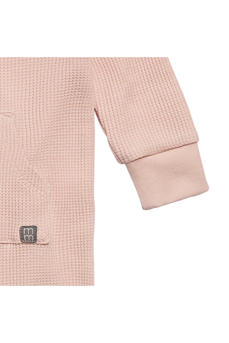 Waffle Knit Romper with Kangaroo Pocket, Alternate, color, Pink