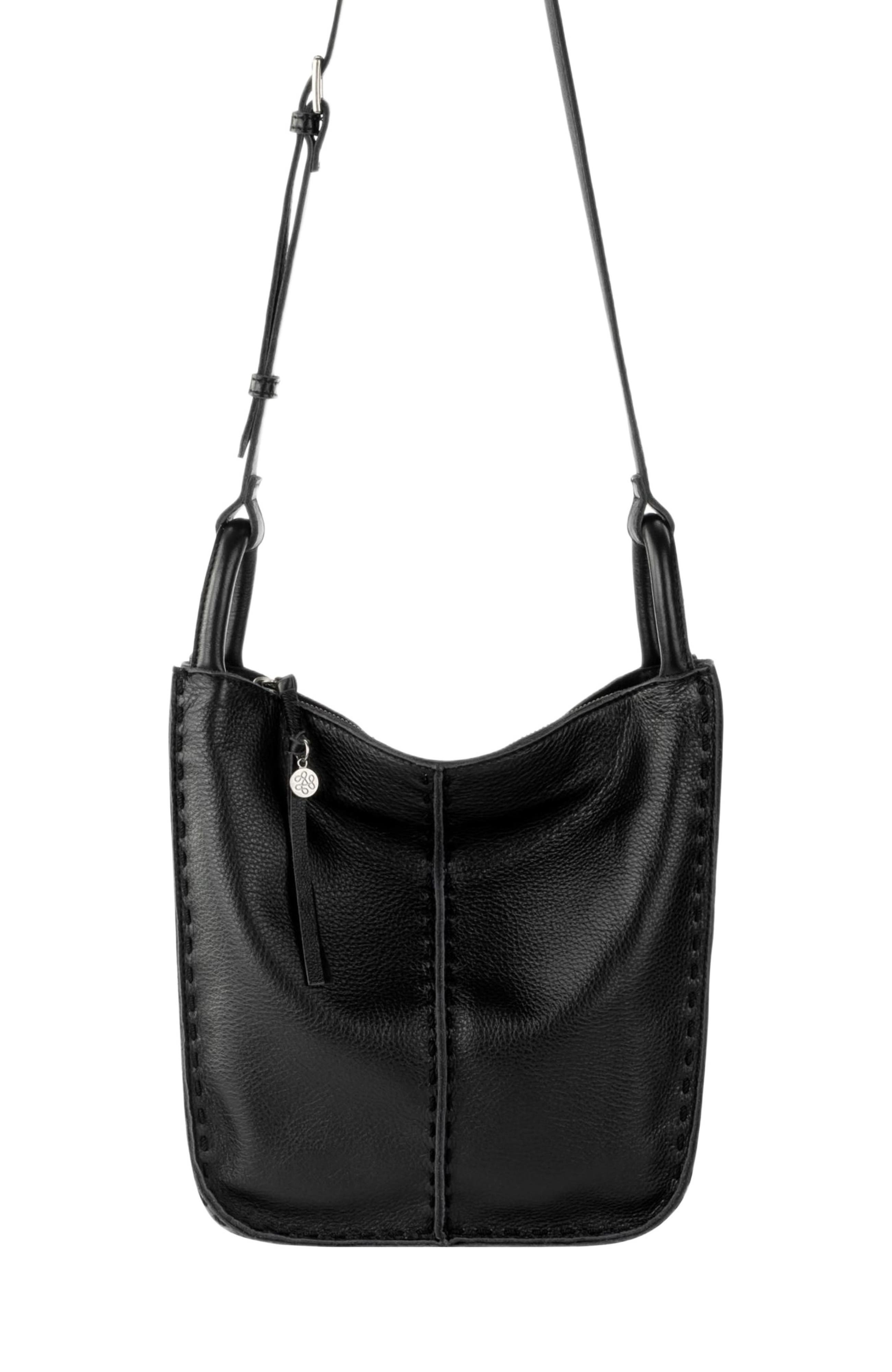 The Sak Los Feliz Crossbody Leather Bag, Alternate, color, Black