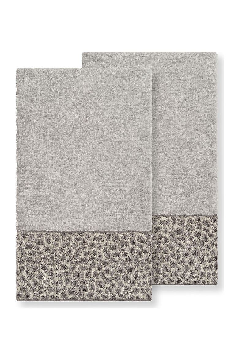 Spots Embellished Bath Towel - Set of 2 - Light Grey, Main, color, LIGHT GREY